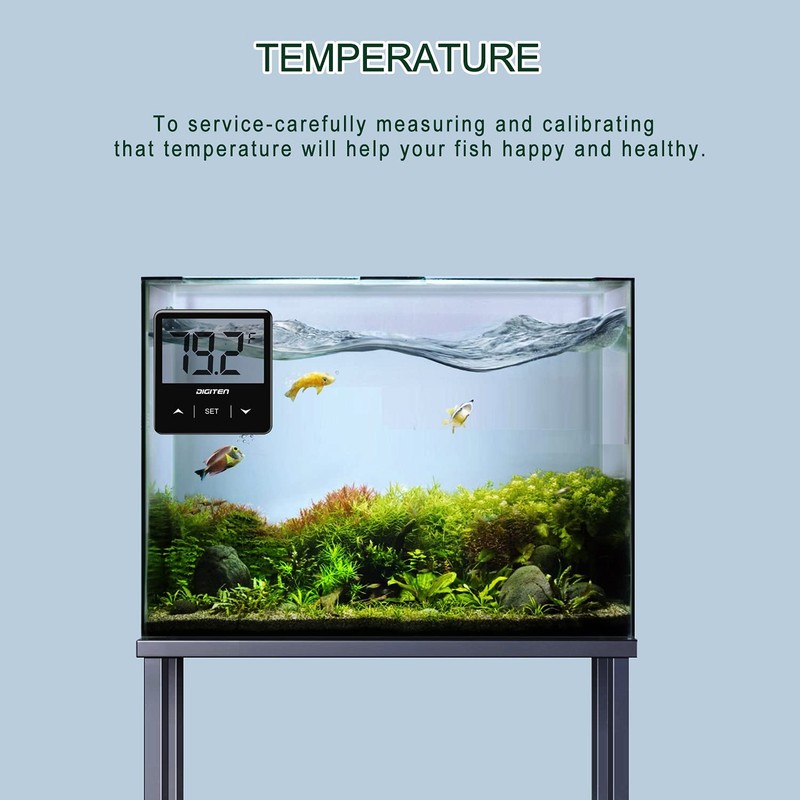 DIGITEN Aquarium Thermometer Digital Fish Tank Thermometer Stick On Water