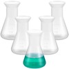 iplusmile 5 Pcs Plastic Flask with Graduations, 50ml Transparent Erlenmeyer
