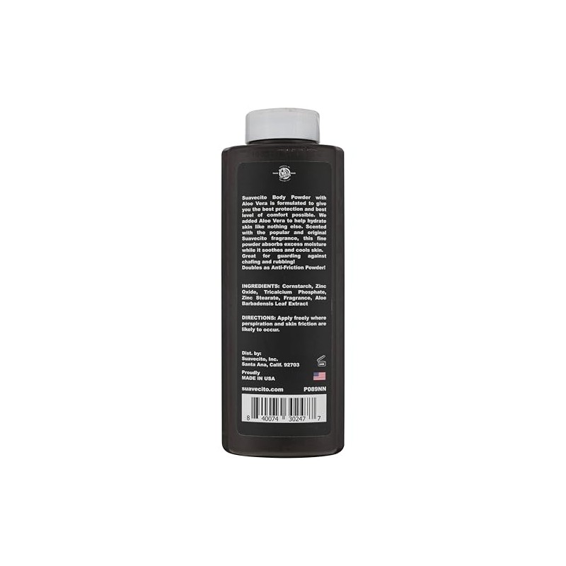 Suavecito Talcum polvo con aloe vera, 9 oz