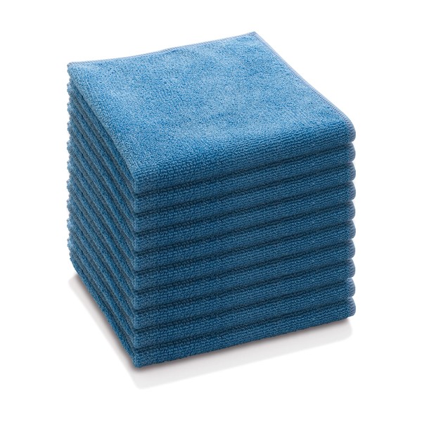E-Cloth Panno in microfibra per uso generico, panno multiuso per la pulizia delle superfici domestiche, lavabile e riutilizzabile, 100 pezzi, blu, confezione da 10