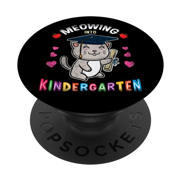 Meowing Into Kindergarten Cat Back To School PopSockets Swappable PopGrip