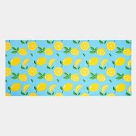 Dreamscene Microfibre Beach Towel Blue Lemon, Swim Towels for Adults Super Quick Dry Towel Pool Gym Summer Beach Holiday Essentials Travel Towels, 71cm x 152cm
