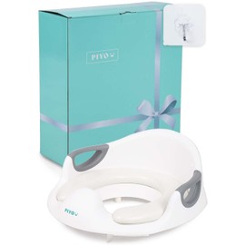 PIYO Potty Toilet Seat for Kids (With Wall Hanging Hook) Toddler Toilet Seat Training for Toddlers and Toddlers Potty Baby (White)