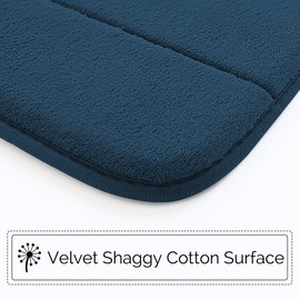 DTXDTech Bathroom Rugs Memory Foam Bathroom Rugs Set 3 Piece Non-Slip Bath Rugs Set for Shower Water Absorbent Machine Washable Bath Mat,Toilet Mat for Bathroom,Bedroom,Haze Blue