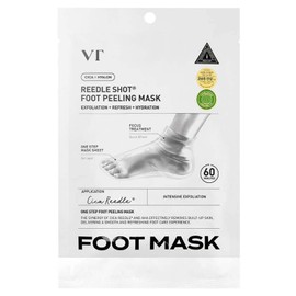 VT Cosmetics Reedle Shot Foot Peeling Mask Socks with AHA/BHA/PHA/LHA & Urea, Removes Calluses – 1 Pair