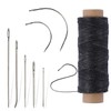 55Yards Waxed Thread with 7 Pcs Leather Needles for Hand