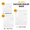 60‑Pack Vacuum Sealer Bags for Food, Reusable Clear Plastic Food