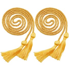 GORGECRAFT Pack of 2 Double Honor Cord with Tassels for Graduation Season 1.7 m Gold Braided Honor Ropes Made of Polyester Decorative Ribbon Necklace Prop Accessories for College Graduation Party