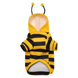 Pet Bee Costume Hooded for Small Dogs and Cats (Large)