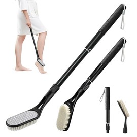 Cepillo Pies Mango Largo Ducha Extensible Lima Doble Cara Limpiador Que Ahorra Esfuerzo Limpiar Entre Dedos