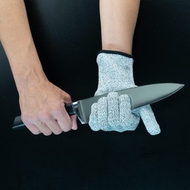 Lurch 70098 Cut Resistant Gloves Size L for Safe Food Cutting - Grey