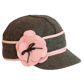 Stormy Kromer Women's Petal Pusher Cap Charcoal/Pink (7-1/2")