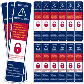 Kanayu 15 Piece Lockdown Magnetic Strips for School Door Frames Door Magnet Locks Devices Classroom Office Security Enhanced Layer Easy Smooth Latch Magnetic Strips with PVC Cover (Simple)