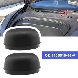 EMSea 1 Pair Front Windshield Wiper Nut Cover Cap Left & Right Compatible with Model 3/Y/S 1106610-00-A Plastic Black Automotive Parts