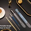 Portable Chopsticks Reusable with Case,Metal Stainless Steel Chopstick with Titanium