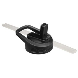 Fifty/Fifty A68002BK0 Wide Mouth Cap Lid Water Bottle with Straw, Plastic, Black