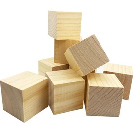 9Pcs Handmade Wood Blocks, 5.08cm Unfinished Blocks Natural Wood Blocks are Used for Craft Making and DIY Projects and Decorations