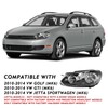 TUSDAR Fits for 2010-2014 Volkswagen Golf/Jetta Sportwagen/GTI MK6 Headlight Assembly