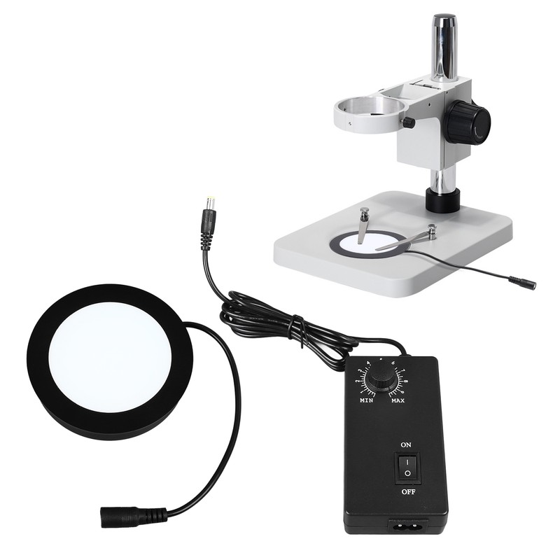 Round LED Bottom Light Industrial Microscope Auxiliary Lamp Adjustable Power