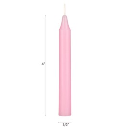 Mega Candles 40 pcs Unscented Pink Exquisite Mini Taper Candle, 4 Inch Tall x 1/2 Inch Diameter, Supreme Chimes, Enchantment, Rituals, Casting Spells, Witchcraft, Wiccan, Metaphysical