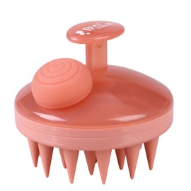 BEAUTLOHAS. Soft Silicone Head Scalp Massager Hair Shampoo Brush, Silicon Hair Scrubber Dandruff Brush for Wet and Dry Hair, for Women & Men Kids or Pets, (Shell Pink)