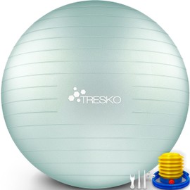 TRESKO® Gymnastics Ball BPA-Free with Air Pump | Ball for Fitness, Yoga, Gymnastics, Pregnancy, Core Training, Back | Yoga Ball Pezziball Pilates Ball Sitting Ball Anti-Burst 300 kg