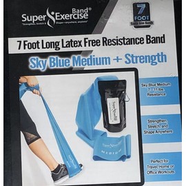 Super Exercise Band 7 Foot Resistance Band 7-10 lb Strength Exercise Workout - Latex Powder Free