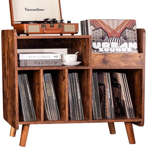 UODERS UODERS Record Player Stand, Large Record Player Table Cabinet