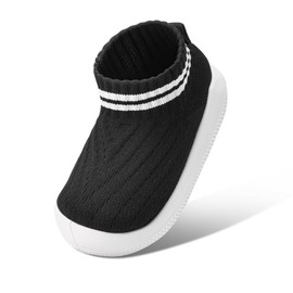 BICLUD Toddler Boy Girl Shoes Breathable Walking Sneakers Sock Shoes-1156 Black 27