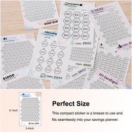 Money Jar tin Tracker Sticker,Multiple Savings Challenges Tracking Label Decal for Piggy Bank Box, Budget Planner Sticker for Planners, Bullet Journals (Sticker only)