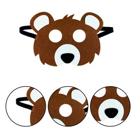 Nereds 2Pcs Teddy Bears Card Masks Felt Cosplay Masks with Elastic Bands Cosplay Costume Dress Up for Kids Party