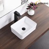 White Vessel Sink Rectangle 16"x12" Bathroom Sink Rectangular Modern Above