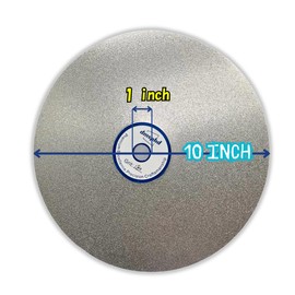 Diamond Flat Lap Disc, 10 Inch, 600 Grit, 1 Inch Arbor, for Gemstone Glass Ceramics Grinding Polishing (600 Grit)