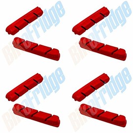 DiscoBrakes 4Prs/8Pads Red Rubber Pads Suits Campagnolo Record, Chorus Road Brake Systems