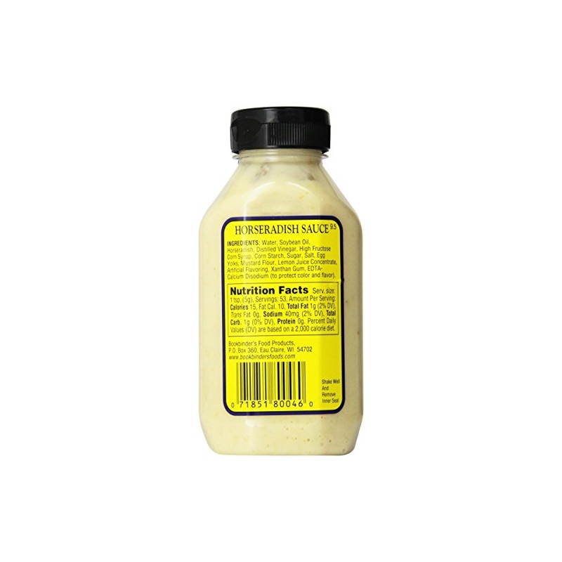 Bookbinders Horseradish, Sassy Sauce, Creamy, 9.5-Ounce (Pack of 9)