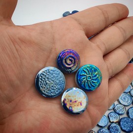 500g Mixed 3 Sizes Random Round Ceramic Mosaic Tiles DIY Creative Ceramic Mosaic Tiles for Craft Plates, Flower Pots, Vases, Cups, Mosaic, Handmade Home Decoration