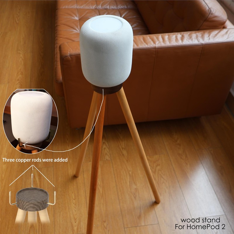 HOOKMEMO Speaker Stand for HomePod 2（2023） Black Walnut Stand for