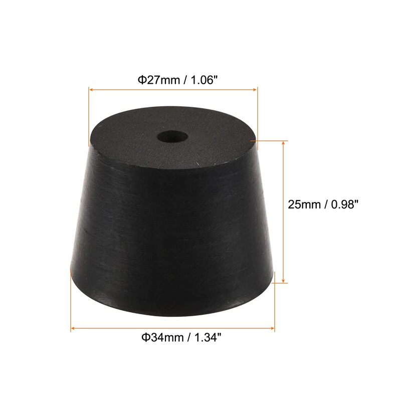 sourcing map Rubber Tapered Plug 27mm to 34mm with Hole