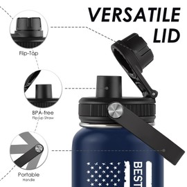 WWHSAI Fathers Day Tumbler for Husband - Best Husband Ever Gifts for Him from Wife - Valentines Christmas Birthday Gift for Him, Anniversary Wedding Gift for Hubby - 32 Oz Navy Blue Mug with Lid