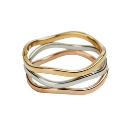 LuckyLy Anillo Mujer Acero Inoxidable, Baño de Oro Rosa 18k, Oro 18k o Plata, Talla 7 – Joyería y Regalo para Mujer, Novia, Cumpleaños. Modelo Alessa