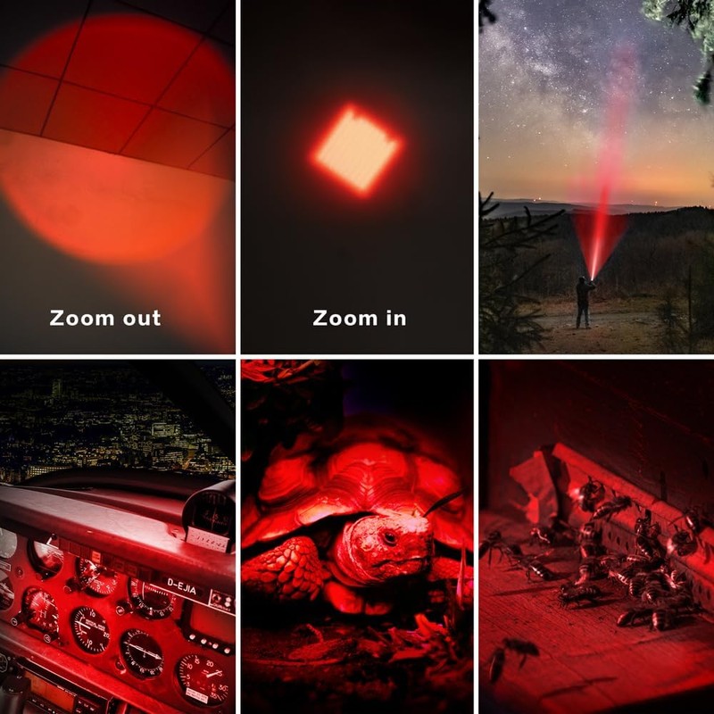 4 Pack Red Light Flashlight, 3 Modes Red LDE Red