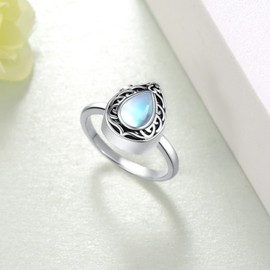 Celtic Urn Ring For Ashes 925 Sterling Silver Moonstone Cremation Memorial Ring Keepsake Urn Jewelry Gift for Women Wife Mother, Ring Size: 7, Sterling Silver, Moonstone