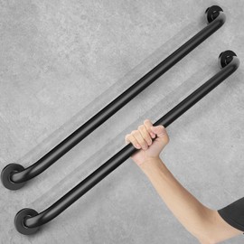 2 Pack 32 Inch Grab Bars for Bathtubs and Showers, Handicap Bathroom Safety Handrail for Elderly, 1.25" Diameter Stainless Steel Non Slip Shower Handle, Heavy Duty Auxiliary Support Bar