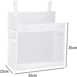 Coehaopike Mesh Bath Toy Organizer Bathtub Toy Holder Large Opening Decor Multifunction Bath Toy Storage,Net Bag for Bathroom (White)