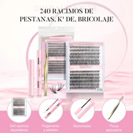 Diy Extensiones Pestañas , Kit De Racimos De Pestañas Mixto