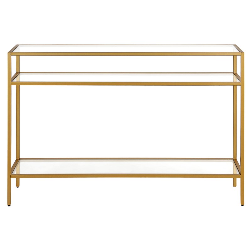Siviline 42'' Wide Rectangular Console Table in Brass