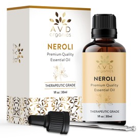AVD Organics Neroli Essential Oil 30ml | Pure, Natural & Undiluted |Use in Aromatherapy Diffusers for Mood Lifting | 1 fl. Oz