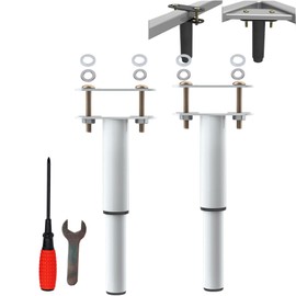 EURXLQ 2 x White Bed Feet, Retractable, 18-33 cm Bed Legs, Adjustable Bed Frame Legs, Bed Feet, Durable Slatted Support Leg, Metal Furniture Support Feet, Suitable for Bed Frame, Cupboard, Sofa