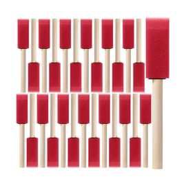 Bates- Foam Paint Brushes with Wood Handle, 1 Inch, 26 Pack, Red, Sponge Brushes for Painting, Sponge Paint Brush