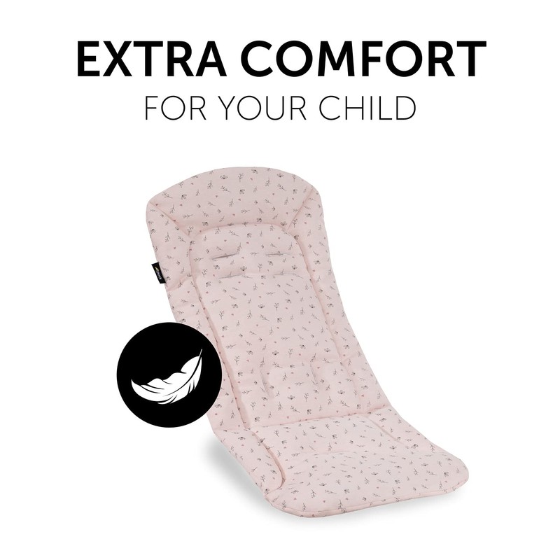 Hauck Padded Pushchair Liner, Flowers Rose - Universal Fit for